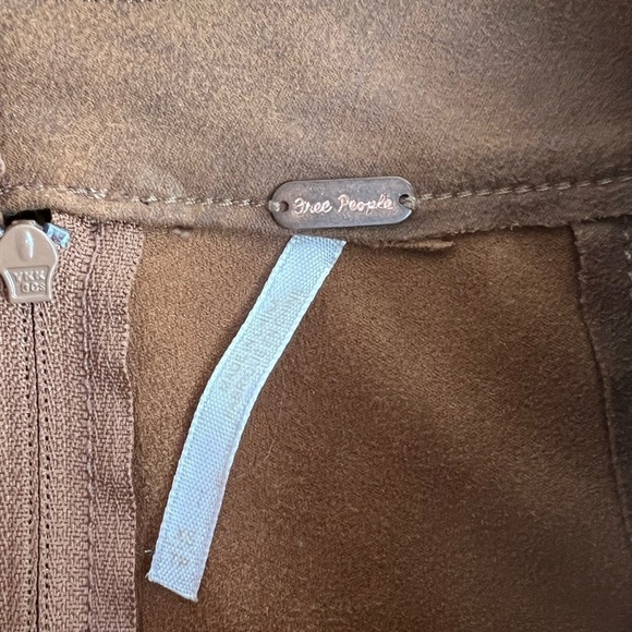 FREE PEOPLE Womens Rumi Ruched Faux Leather Mini Skirt Size XS Western Festival - Picture 5 of 8